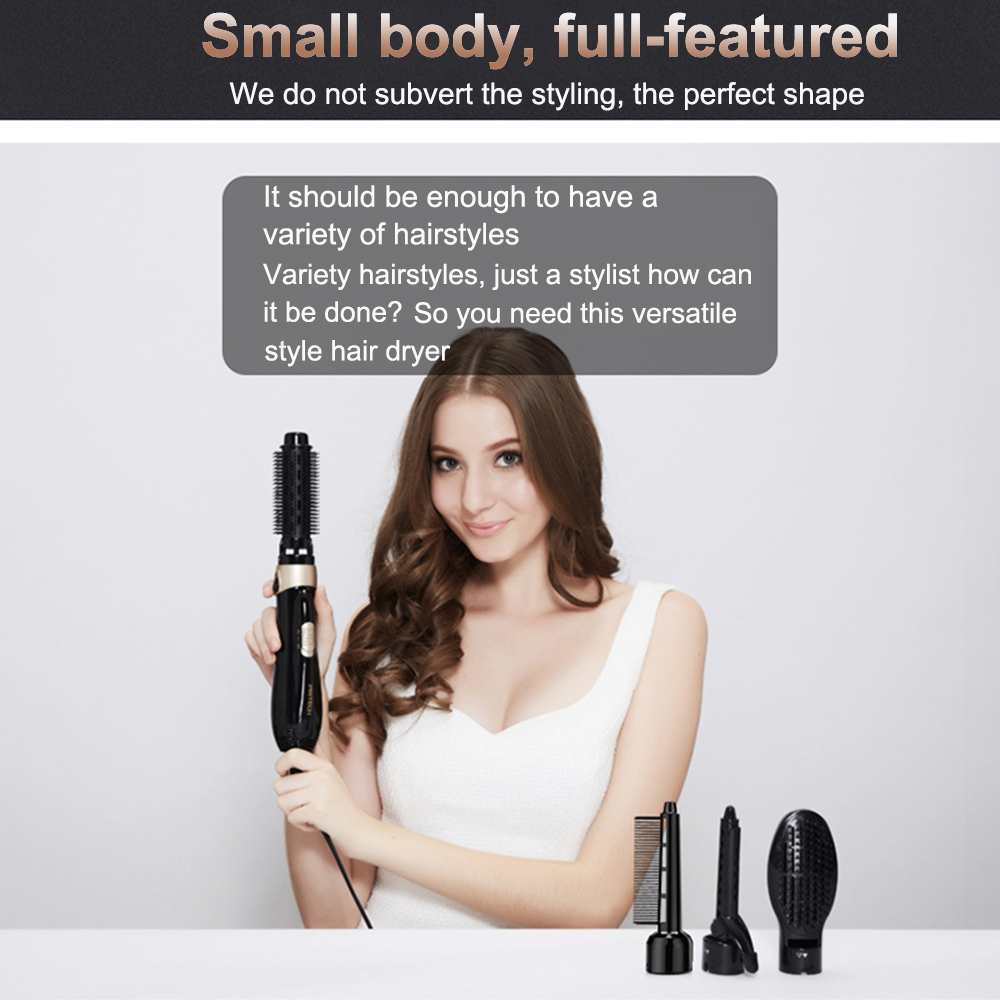 Multifunctional Straight and Roll Hair Styler Hair Dryer with 4 Styling Comb