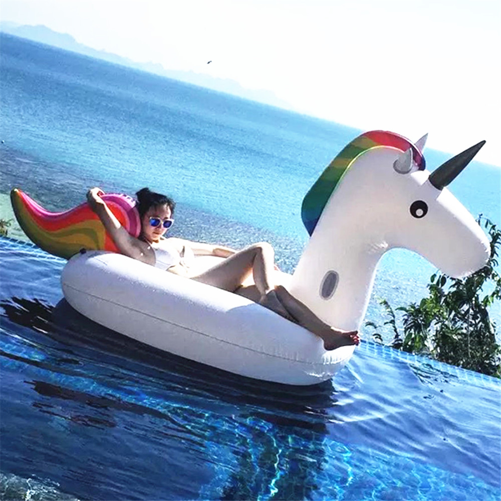 Inflatable Pony Pool Float Outdoor Swimming Float Lounge Toy Bed