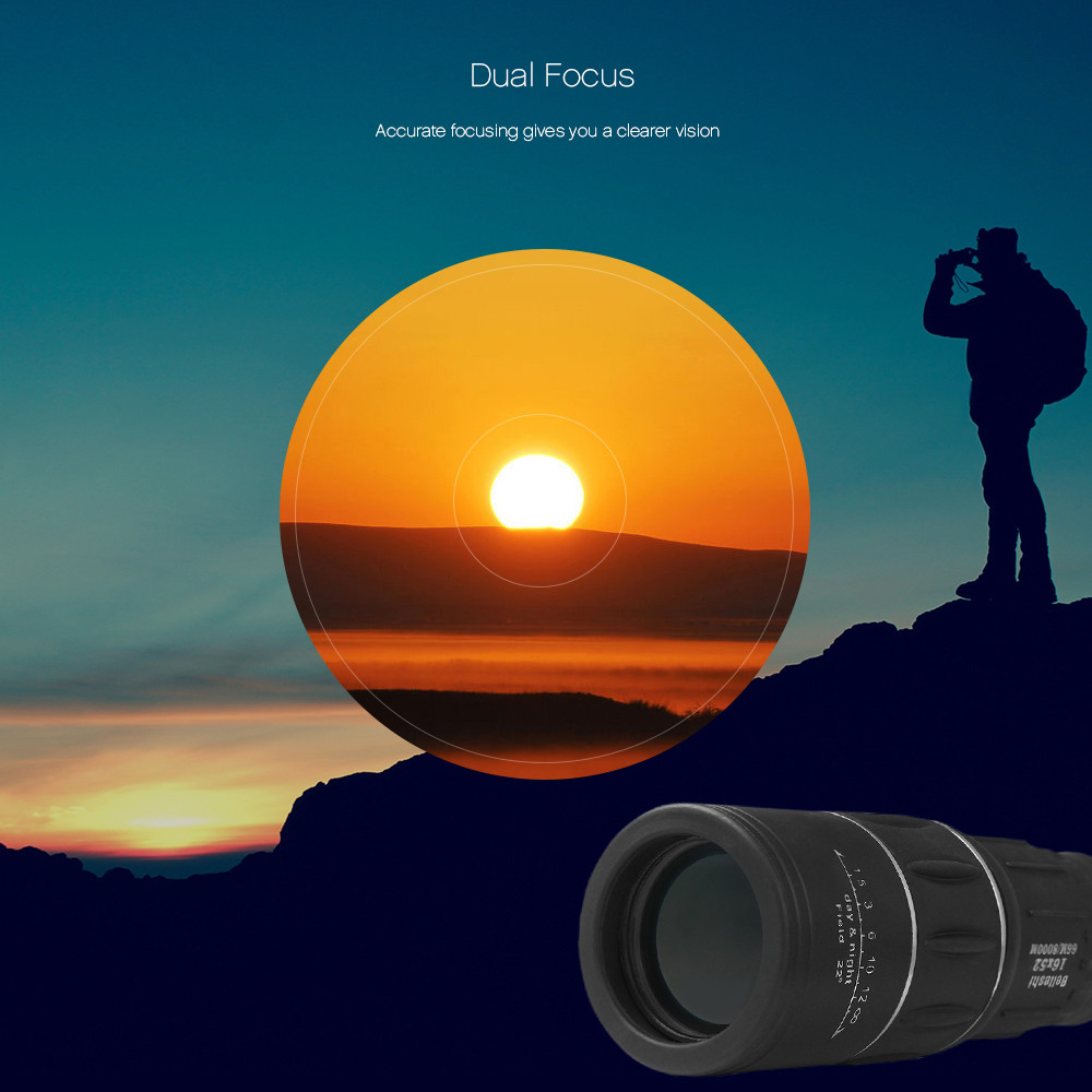 Beileshi 16 x 52 Dual Focus Optic Lens 16X Monocular Telescope
