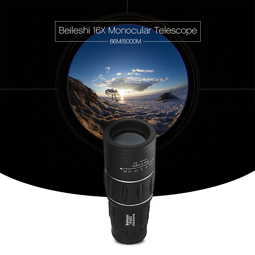 Beileshi 16 x 52 Dual Focus Optic Lens 16X Monocular Telescope