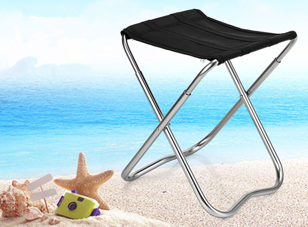 Small Portable Stainless Steel Fishing Seat Travel Barbecue Beach Backpacking Outdoor