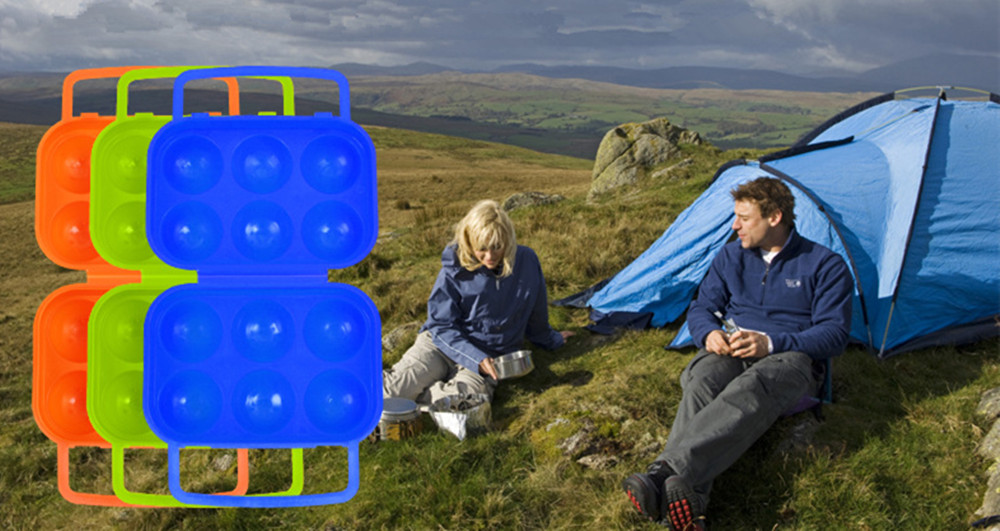 Outdoor Picnic Portable Plastic 6 Case Egg Box