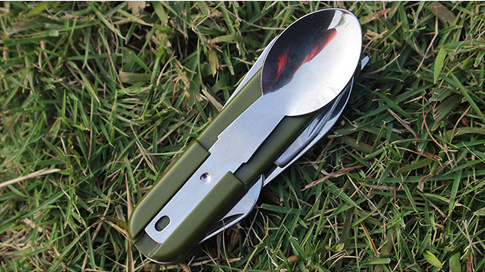 Multifunction Outdoor Camping Picnic Stainless Steel Cutlery 9 in 1 Folding Fork