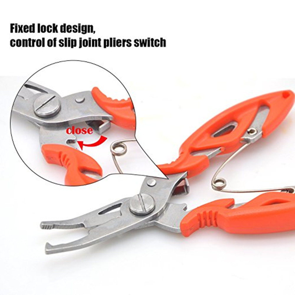 Multi Function Stainless Steel Pliers Curved Nose Scissors Fishing Line Cutters