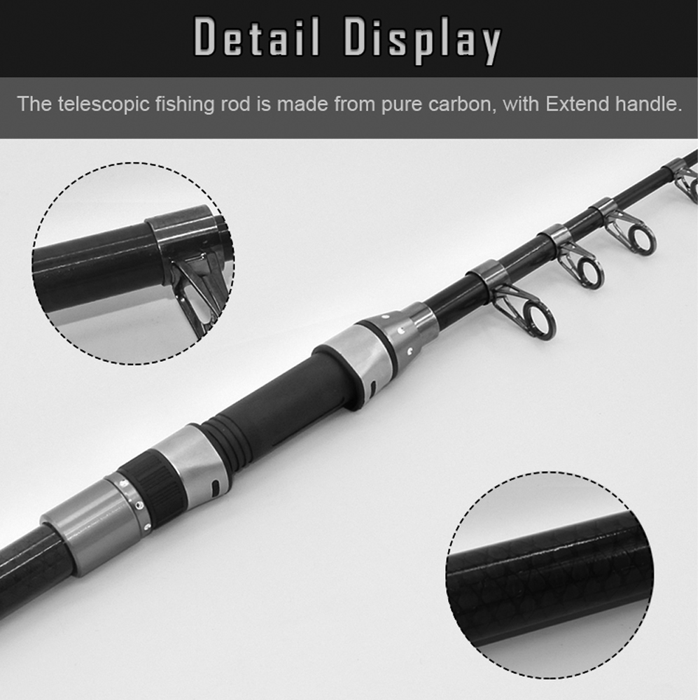 Travel Boat Carbon Spinning Telescopic Fishing Rod for Freshwater and Saltwater