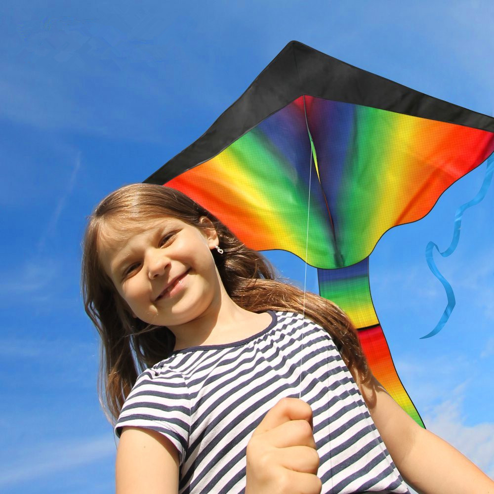 Huge Rainbow Kite for Kids Summer Games Outdoor Activities