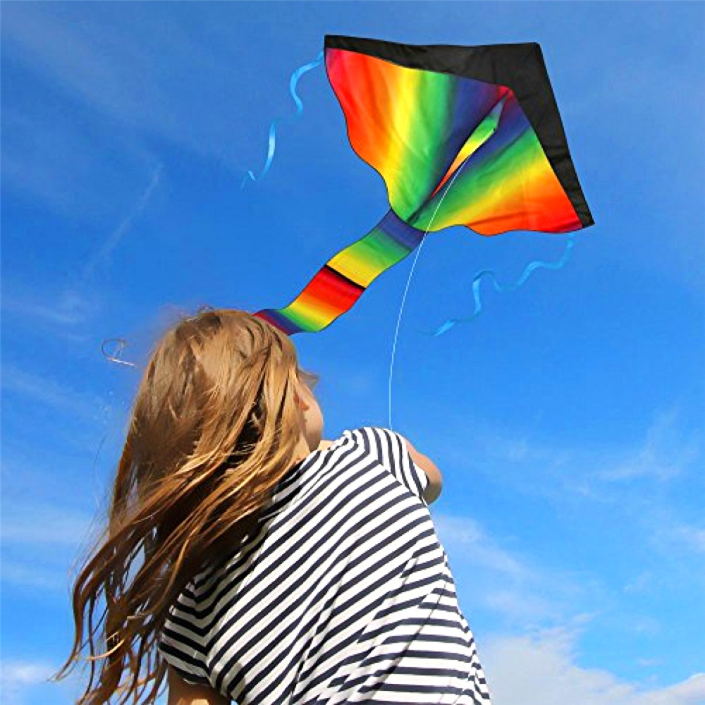 Huge Rainbow Kite for Kids Summer Games Outdoor Activities