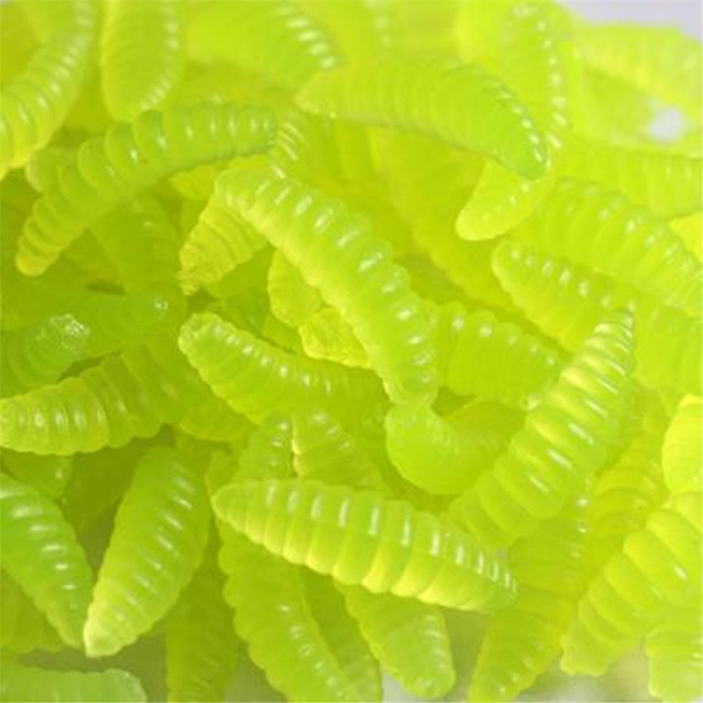 2.5CM 0.3g Maggot Soft Baits Smell Worms Glow Shrimps Fishing Lures 20PCS