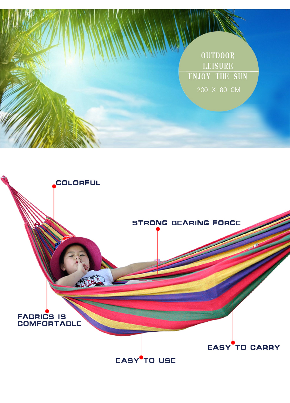 Cotton and Linen Thickened Canvas Hammock