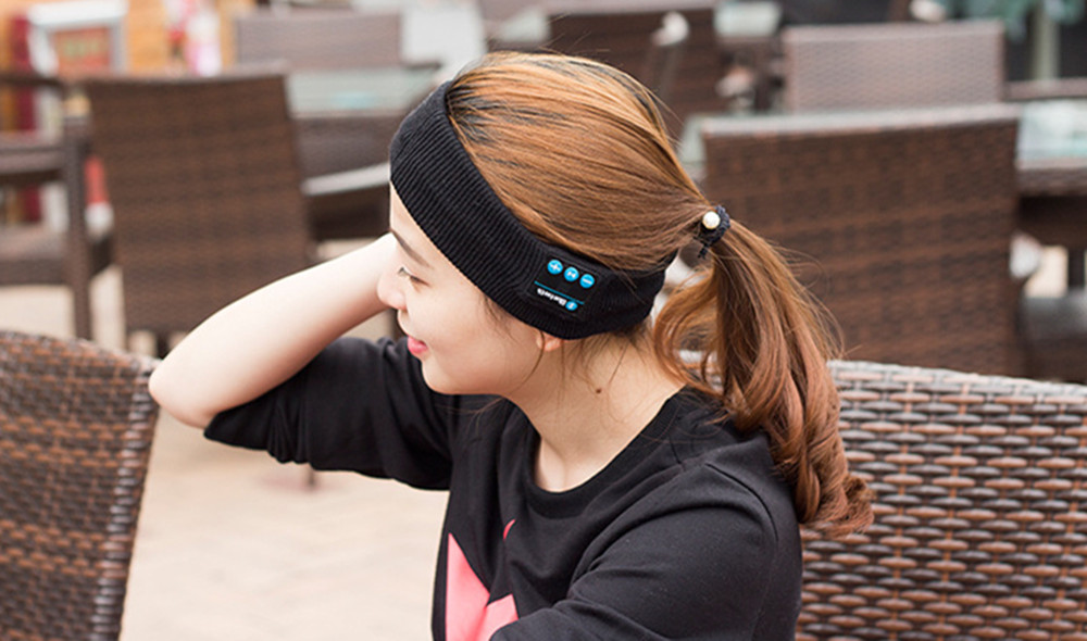 Bluetooth Music Knitted Sports Headband Headwear Headphones