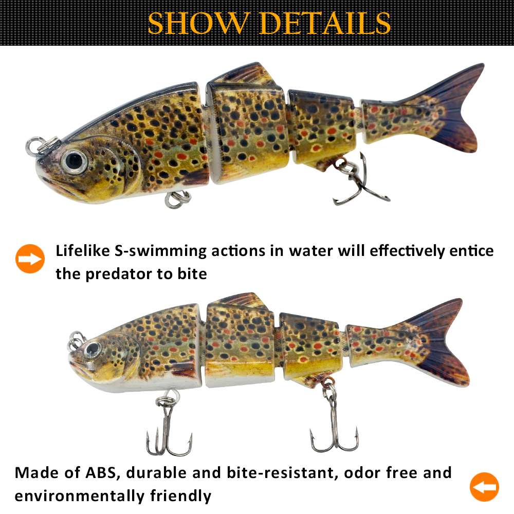 Hard Fishing Artificial Bait 4 Section Multi-jointed Fishing Lure