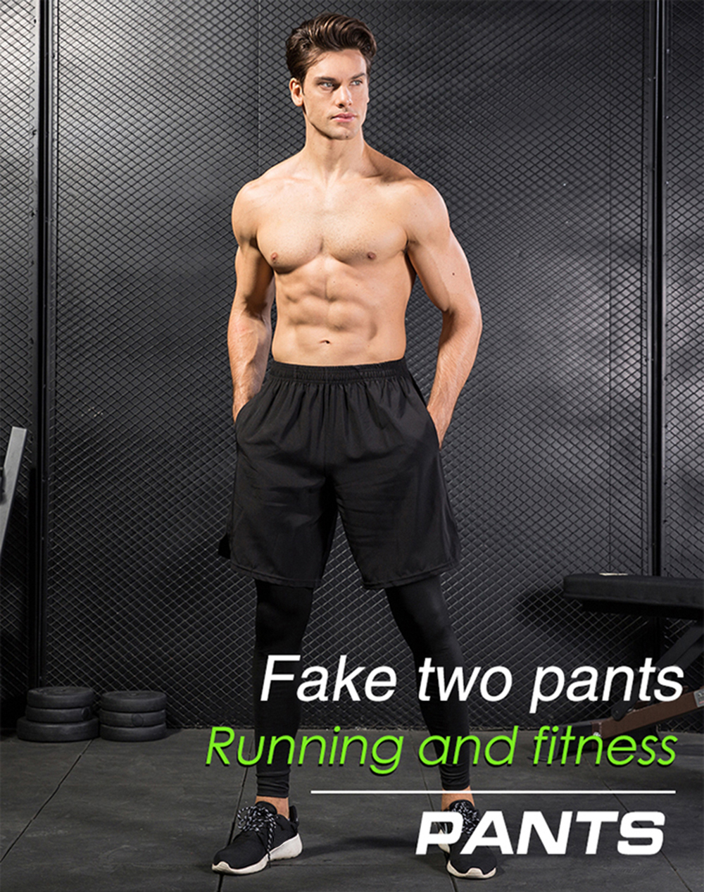GYM Compression Fitness Tights Sweat Pants For Men Sport Running Leggings