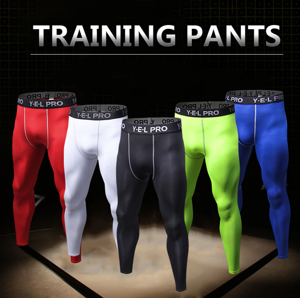 Men Quick Dry Tights Athletic Train Leggings Fitness Gym Sports Running ...
