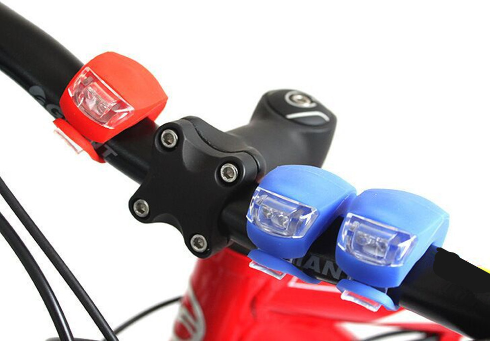 Bicycle Head Front LED Light Camping Taillight Bike 2PC