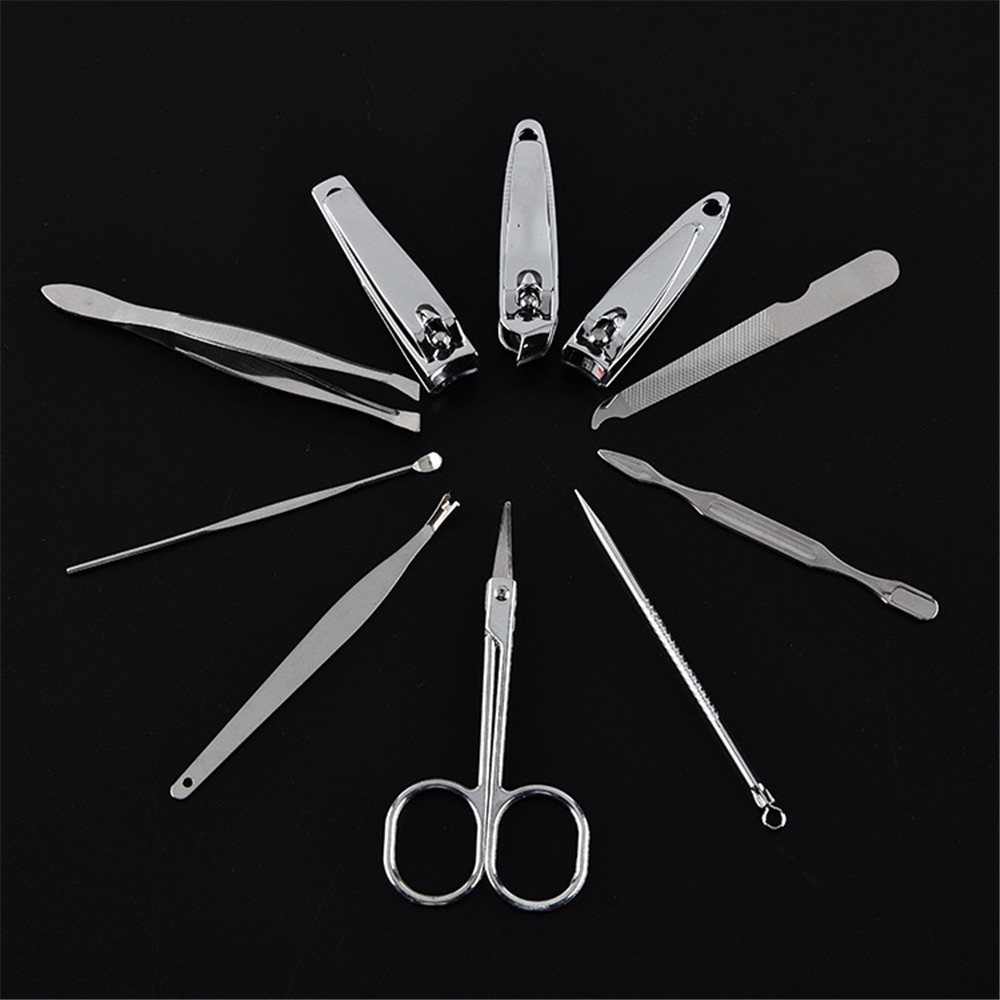10pcs Cut Beauty Tools Suit Stainless Steel Nail Clippers
