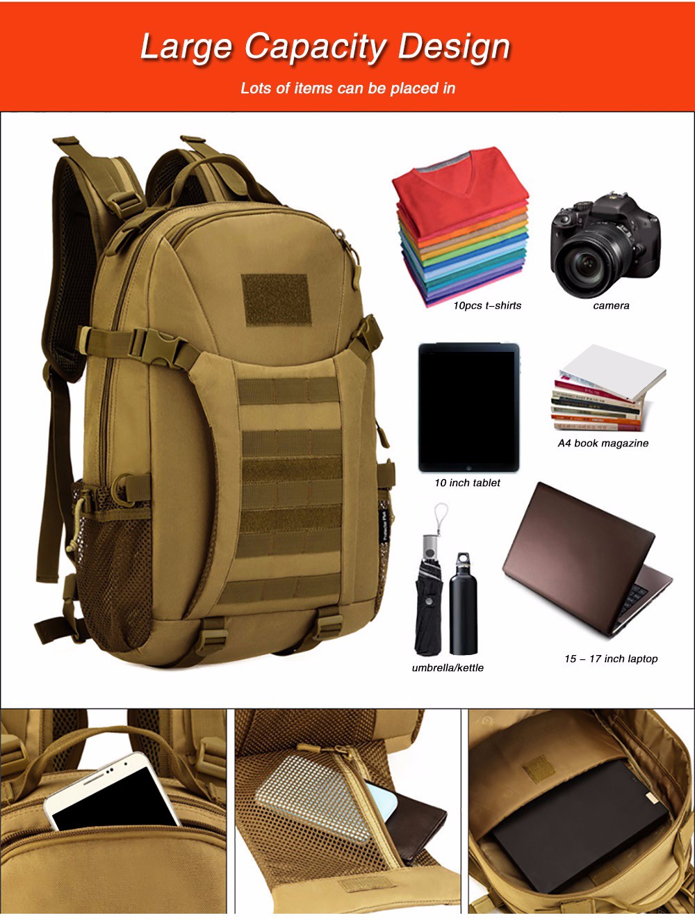 Protector Plus Adjustable Backpack Outdoor Cycling Hiking Shoulder Bag