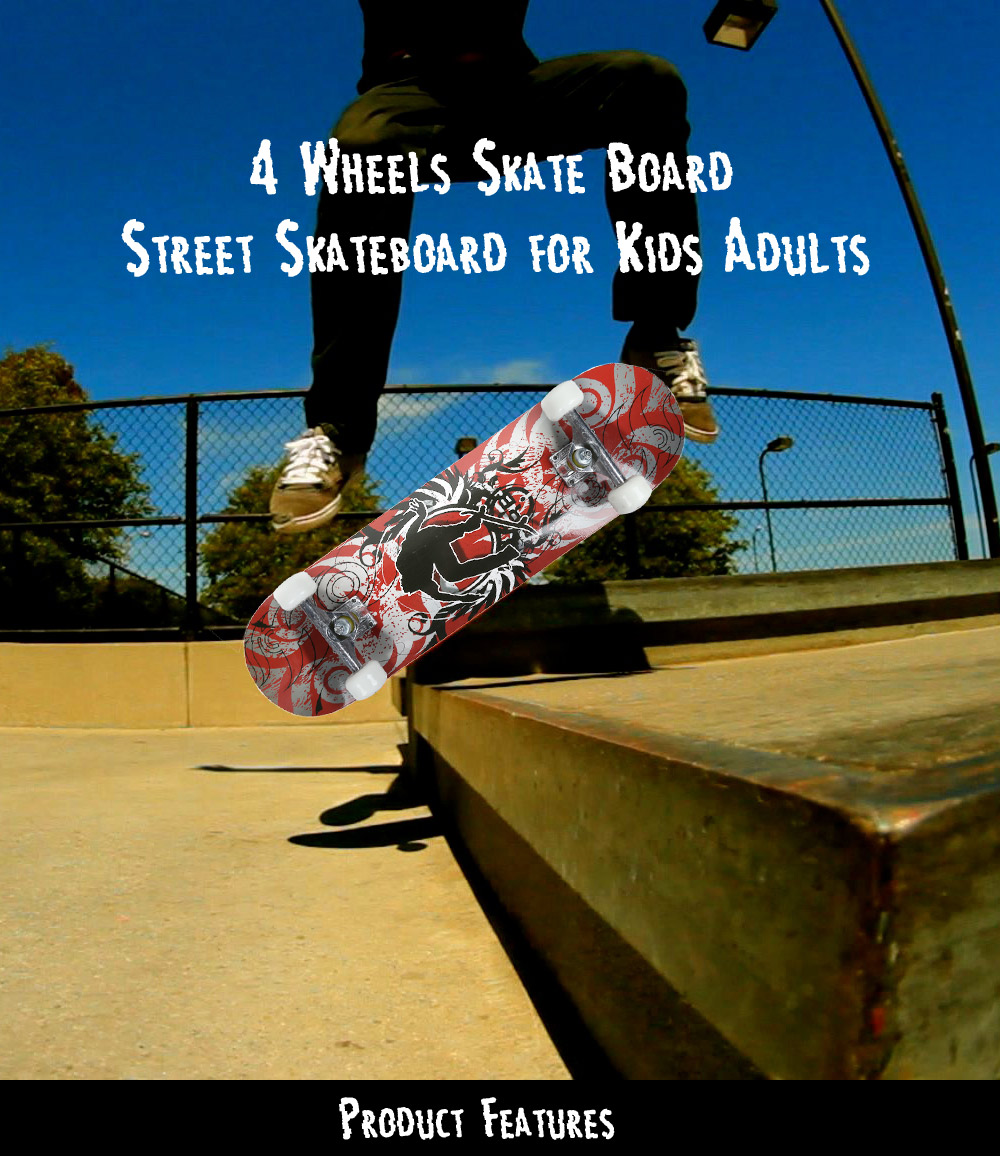 4 Wheels Skate Board Street Skateboard Scooter for Kids Adults