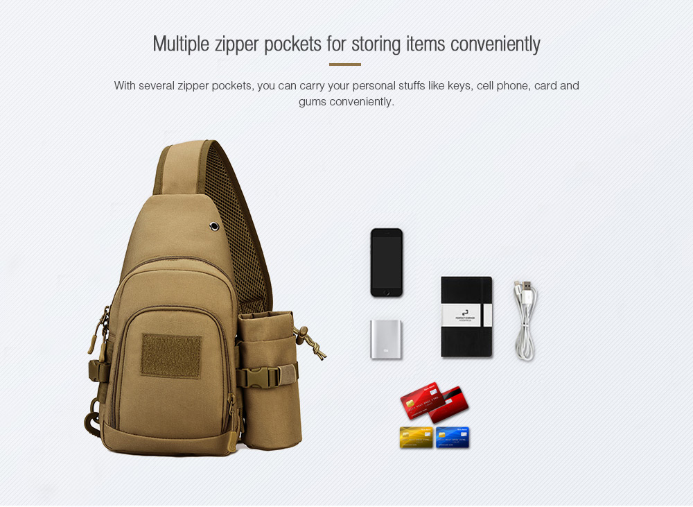 Protector Plus X215 Multifunctional Chest Bag with Kettle Cover Single Shoulder Pouch for Cycling Climbing Traveling