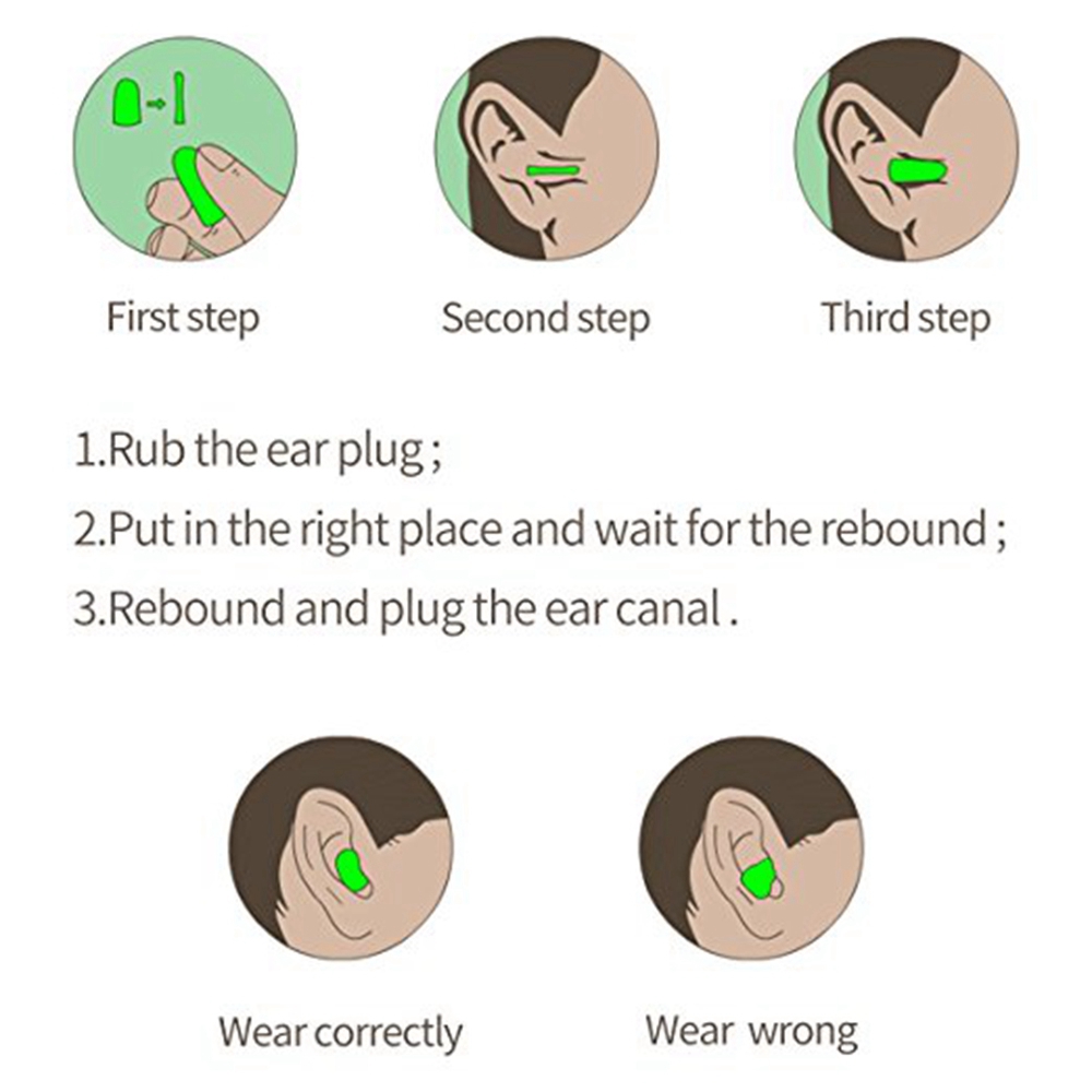 1 Pair Soft Foam Comfort Ear Plug Tapered Travel Sleep Noise Prevention Earplug