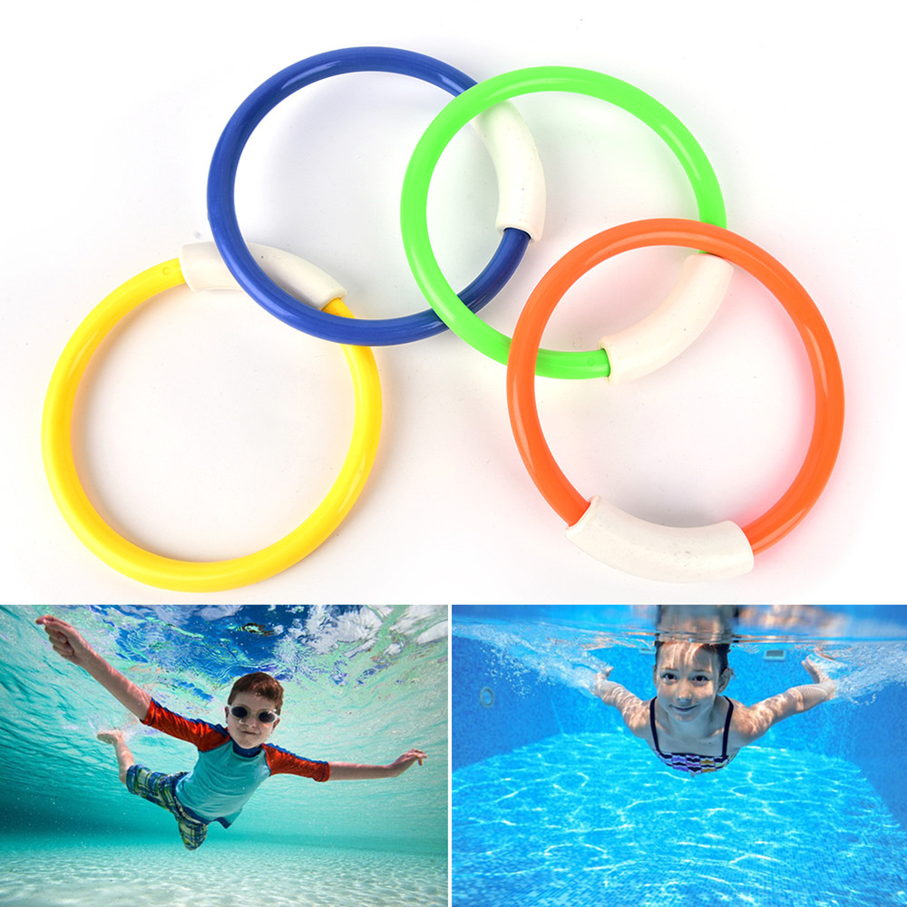 Funny Kid Ring Underwater Swimming Pool Diving Throwing Toy 4PCS