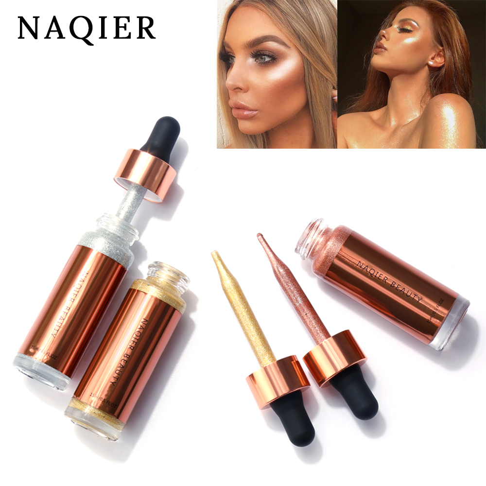 NAQIER Beauty Highlighter Liquid Makeup Facial Highlights Skin Glitter Cosmetics