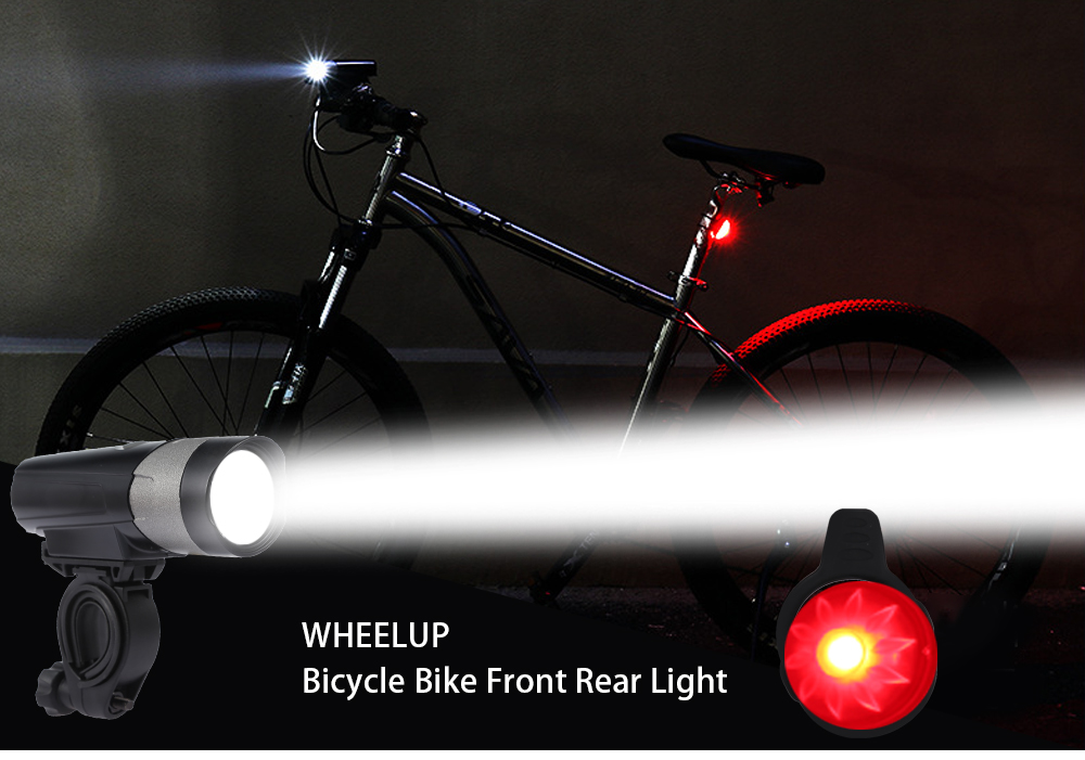 WHEELUP Bicycle Front Rear Light USB Charging Mountain Bike Headlight Taillight Accessories