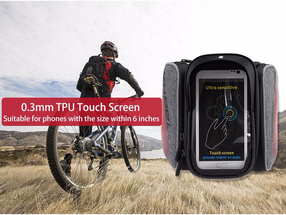 WHEELUP Touch Screen Bike Bag Bicycle Top Tube Phone Case Cycling Front Frame Pouch