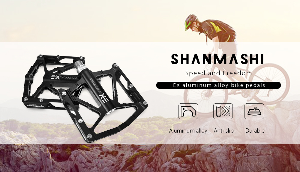 shanmashi EX Aluminum Alloy Mountain Bike Pedals Road Bicycle Paired Anti-slip Lightweight Cycling Accessories