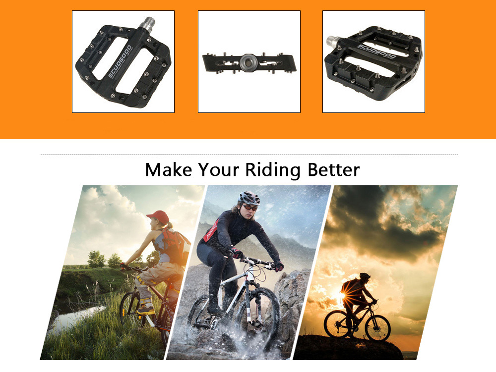 Shanmashi 1712C Nylon Carbon Fiber Mountain Bike Pedals with High-strength Non-slip Surface