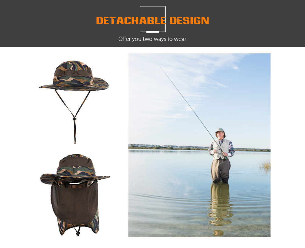 Men Summer Outdoor Fishing Cap 360 Degree UV Protection