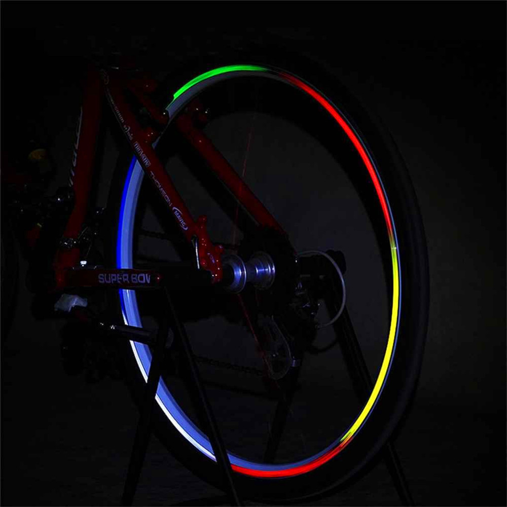 Bicycle Tire Reflective Stickers Colorful Bike Cycling Wheel Rim Stickers