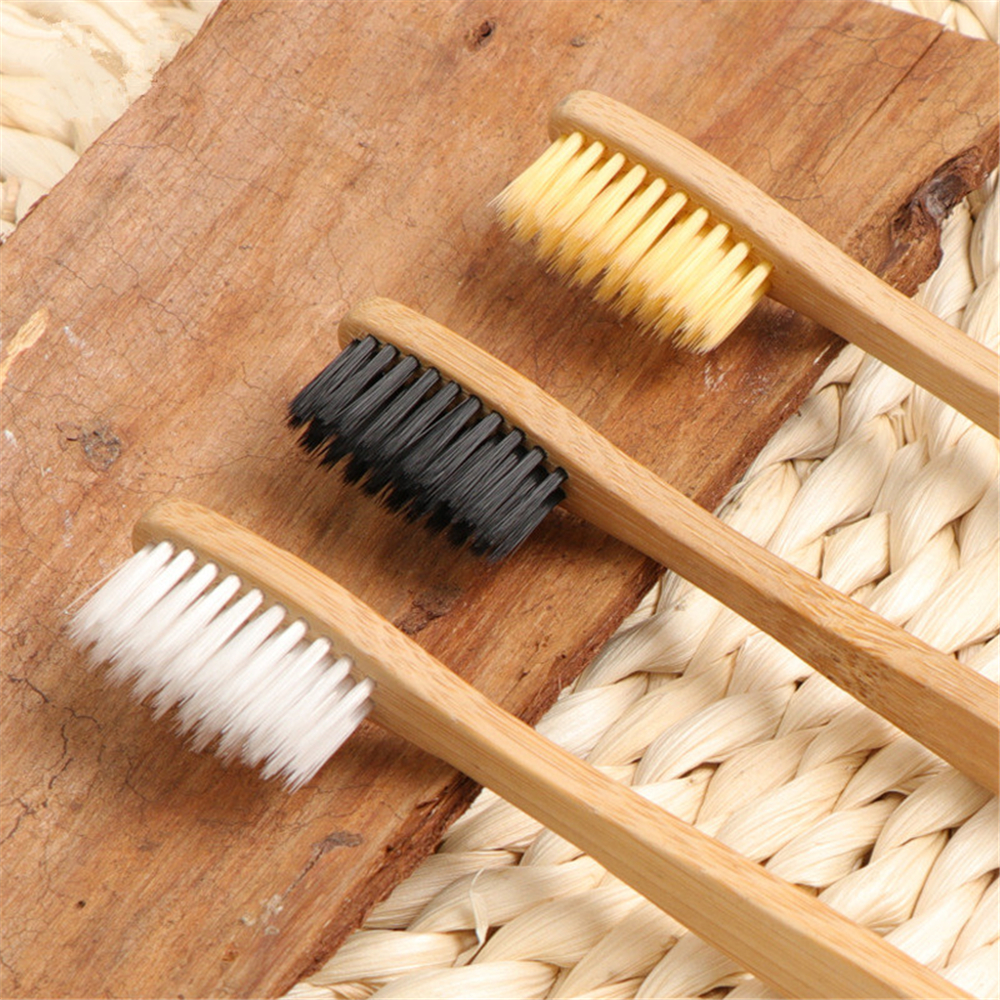 Environmentally Wood Toothbrush Bamboo Fibre Wooden Handle 3pcs