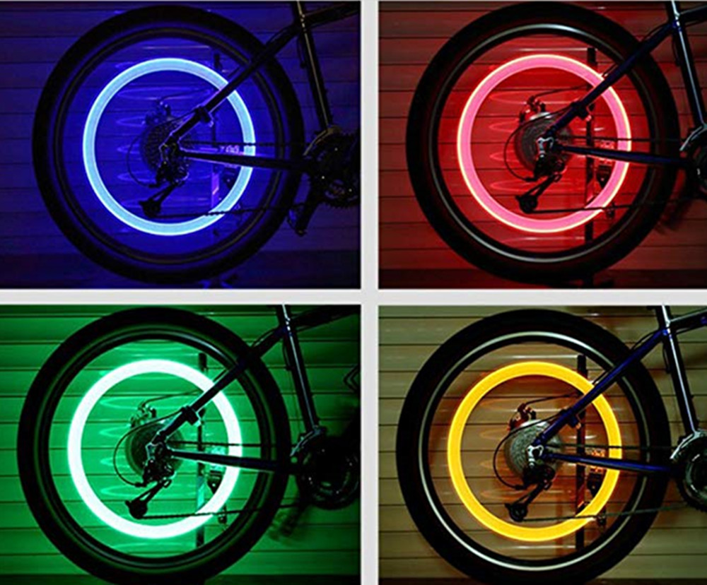 Bicycle Lights Install At Wheel Tire Valve Bike Accessories Led 4PCS