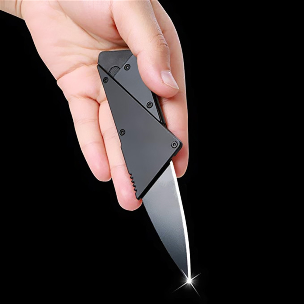 Authentic Credit Card Sized Folding Knife with Black Blade