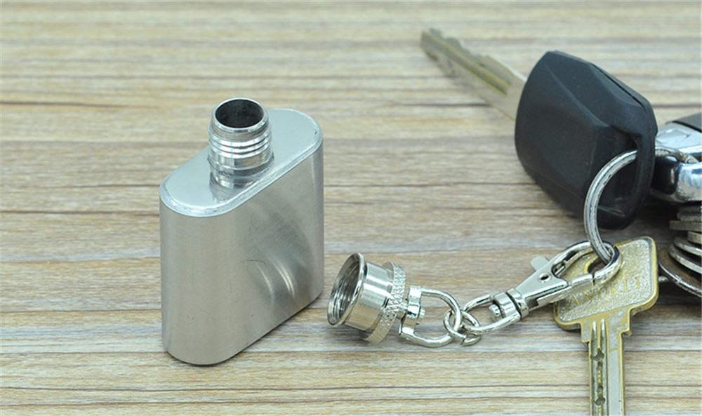 1oz Portable Outdoor Key Chain Small Bottle Hip Flask