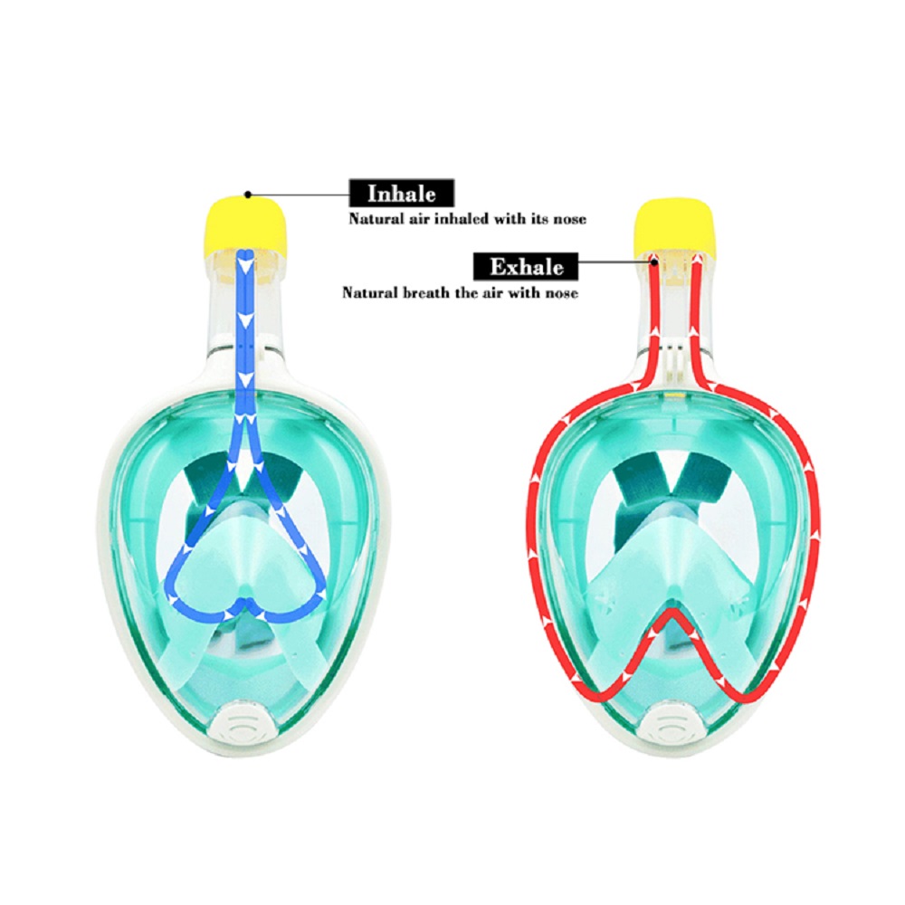 Underwater Children Adult Full Face Spearfishing Snorkel Silicone Diving Mask