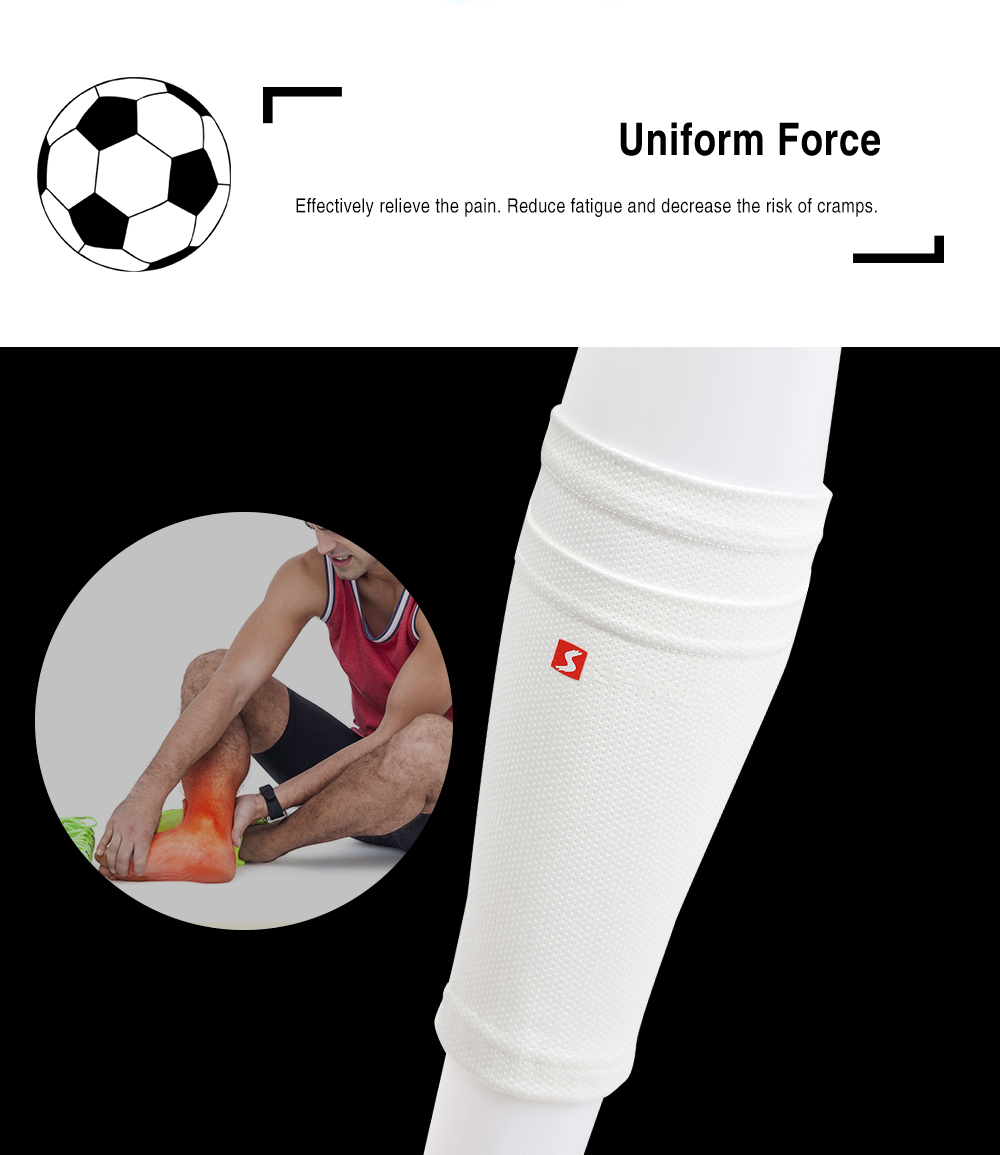 Shiwei Pair of Soccer Socks Shin Calf Sleeves for Legs Pads Pocket Breathable Polyester