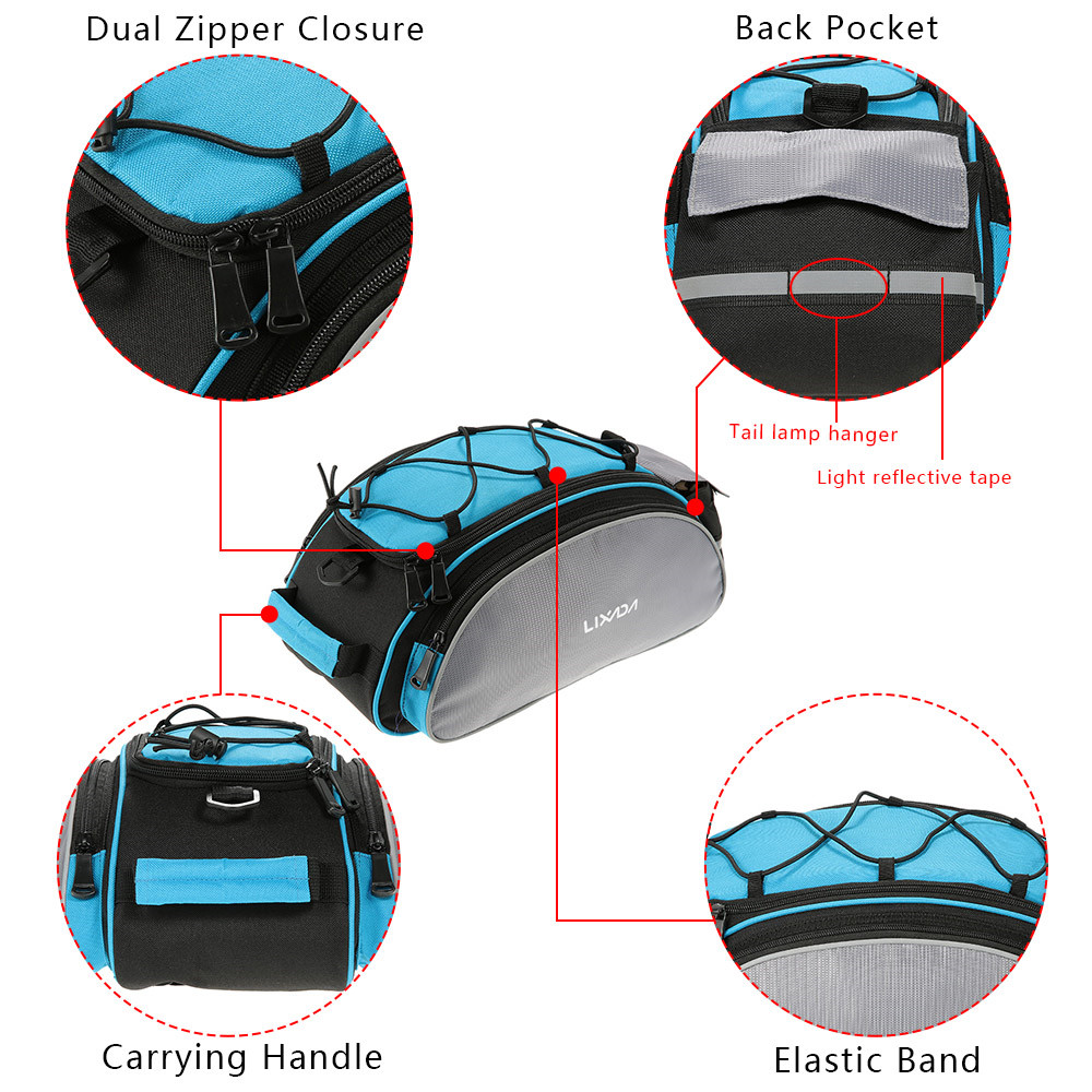 Bicycle Carrier Bag Seat Shelf Pouch Cycling Luggage Handbag