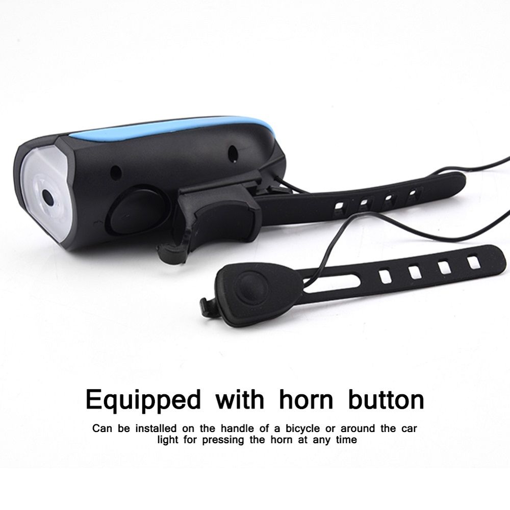 2 in 1 USB Cycling Mountain Bike LED Bicycle Front Light with Electric Horn Bell
