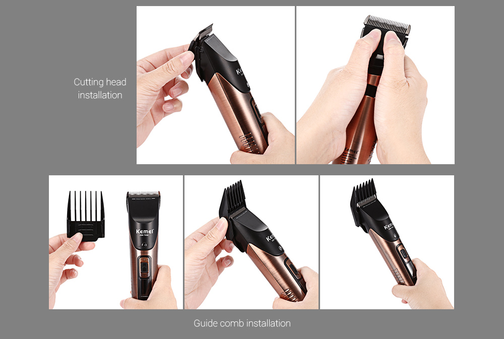 KM - 7500 Electric Hair Clipper Rechargeable LCD Cordless Adjustable Trimmer Kit