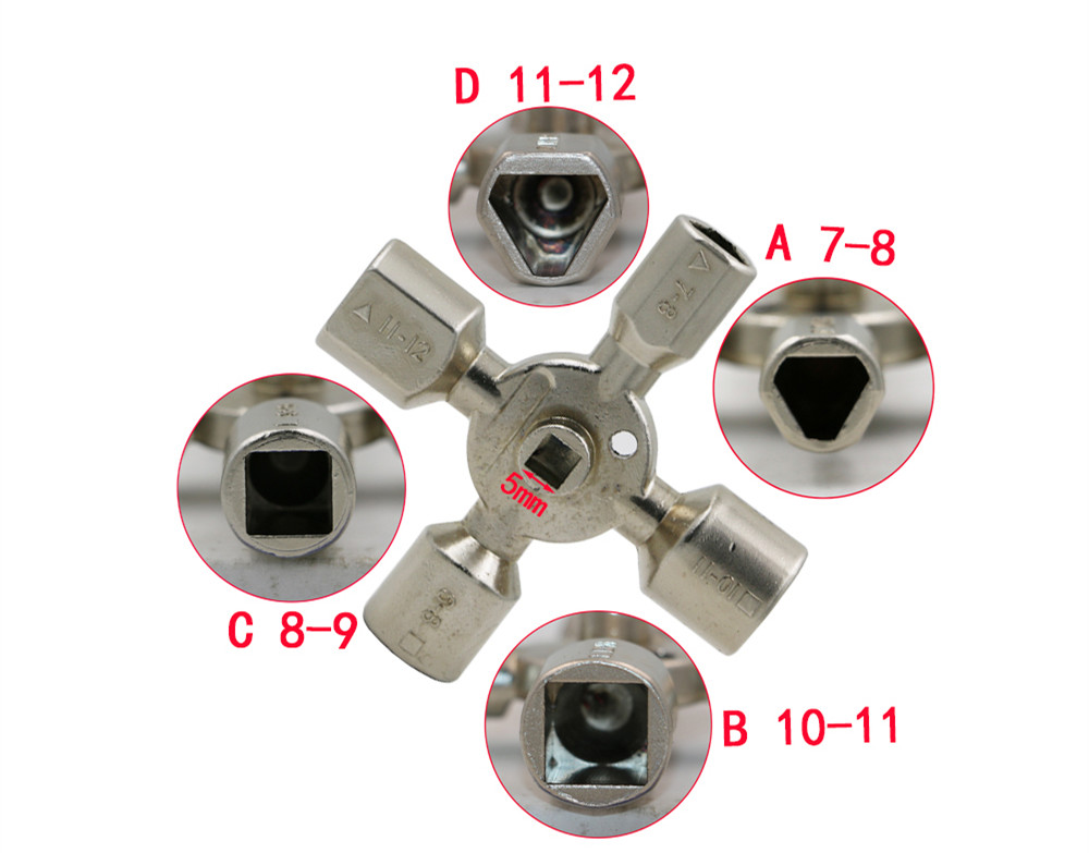 Multifunctional 10 In 1 Universal Cross Plumber Keys Triangle for Gas Tools