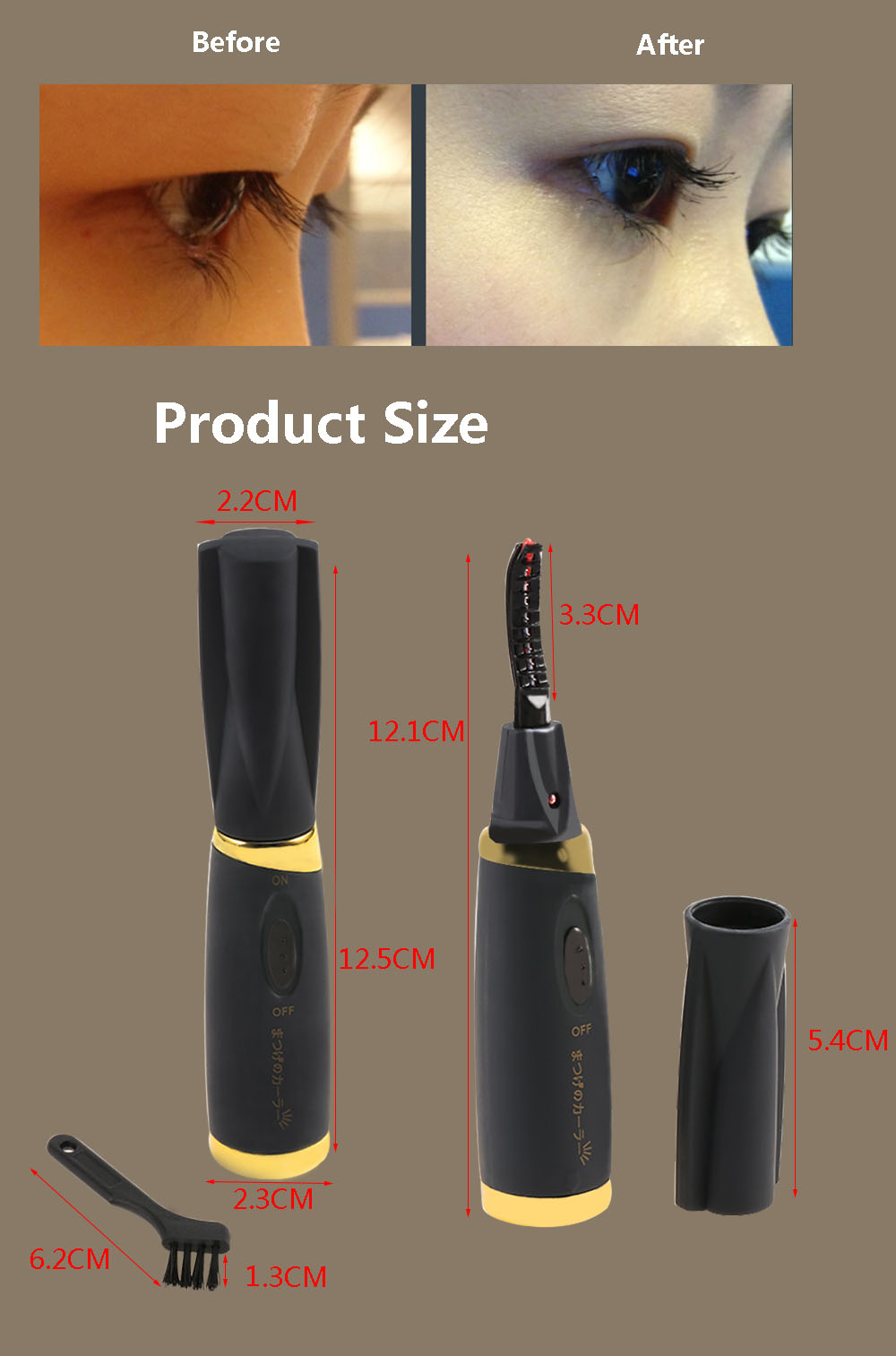 Portable Electric Eyelash Curler Makeup Beauty Tool