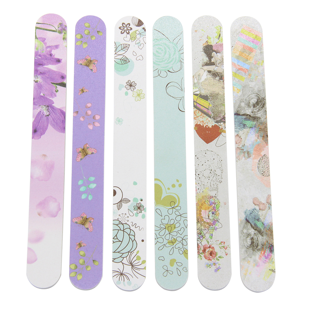 6PCS Flower Design Double-sided Grit Nail Files for Nail Care Nail Beauty