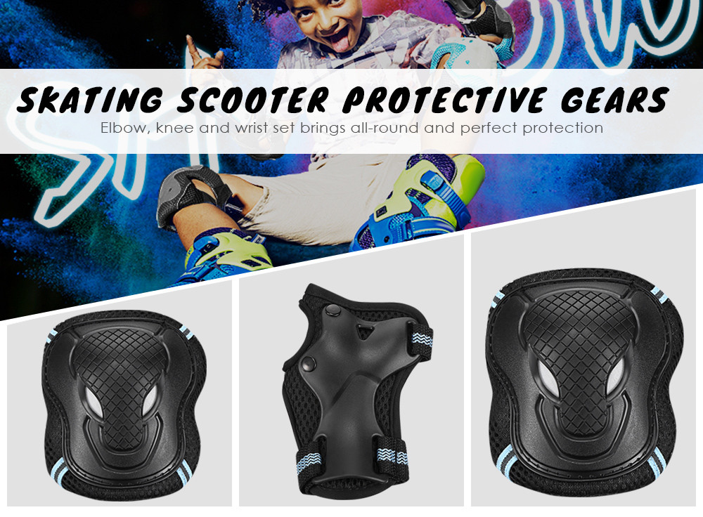 6pcs Adult Children Skating Scooter Elbow Knee Wrist Protective Gears
