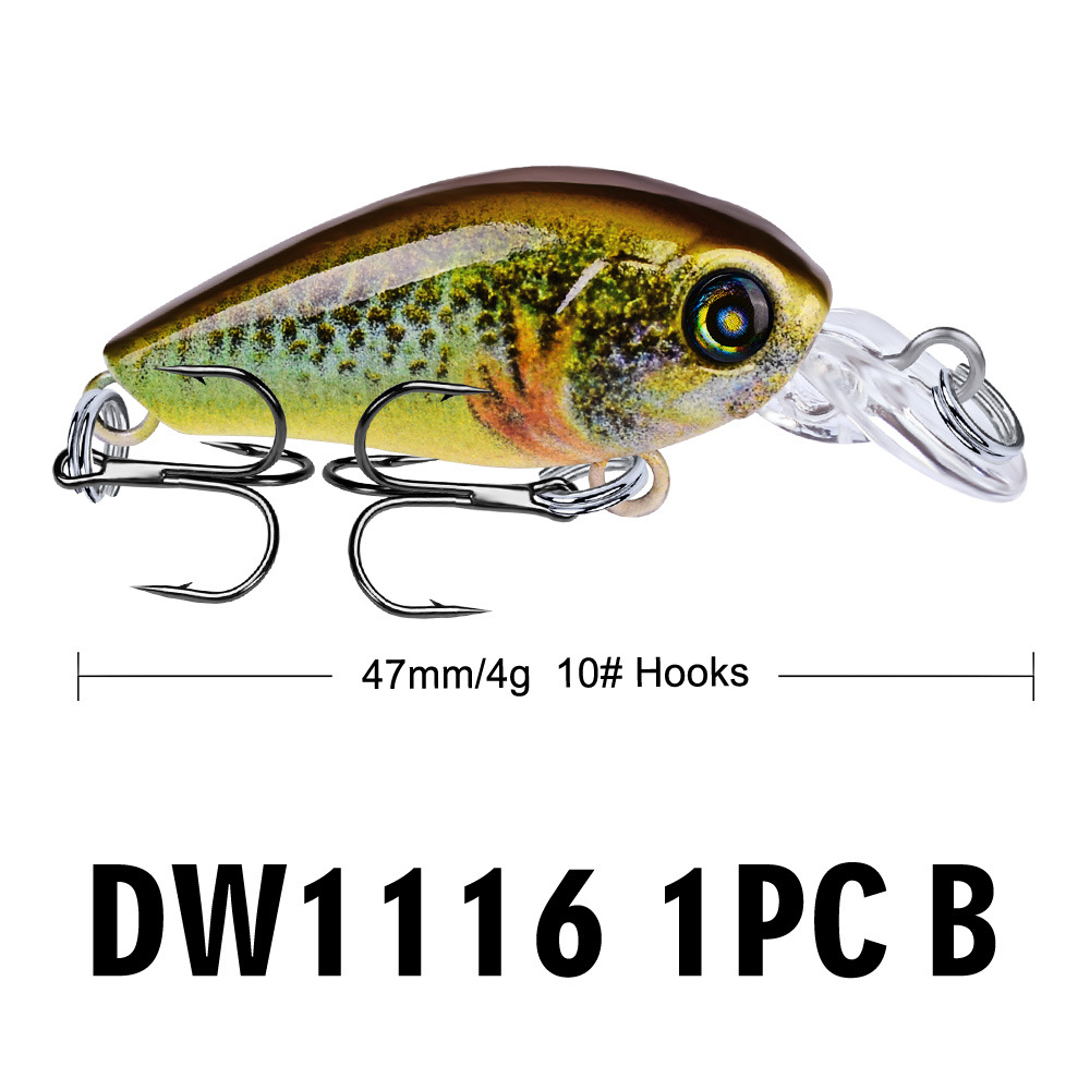 10PCS Topwater Wobbler Mini Fishing Lure 4G Artificial Painted Hard Crank Bait