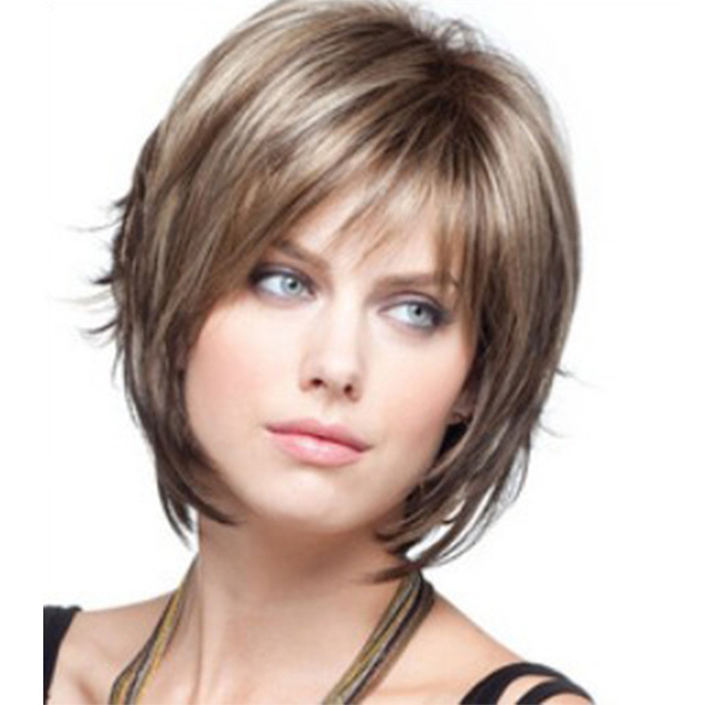 Fashion and Realistic Women with Short Hair in Miniature High Temperature Wig