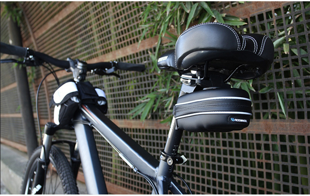 ROSWHEEL Bike Saddle Water Resistant Tough EVA Shell Cycling Bag