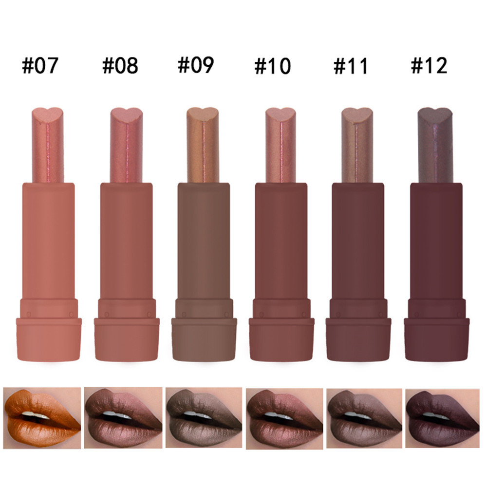 MK Brand Heart Shaped Lipstick Metallic Lipstick