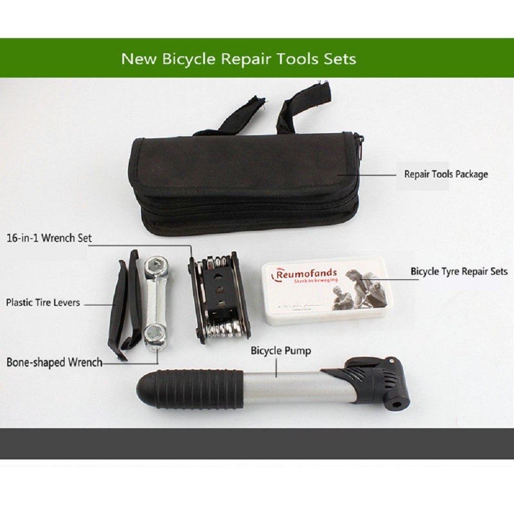 Portable Bicycle Repair Tool Set Bike Tire Repairing Kit Accessories Bag