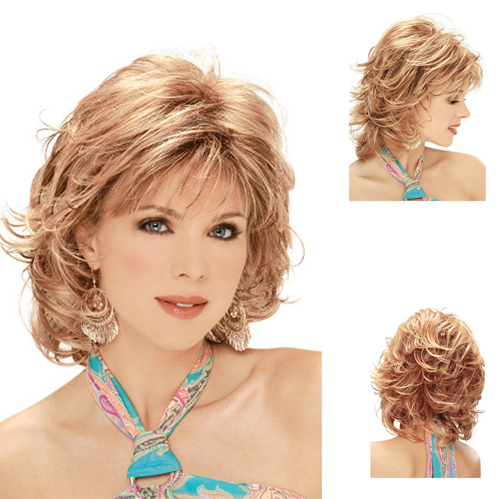 Stylish Sexy Lady Tilted Frisette Short Curly Hair High Temperature Wig